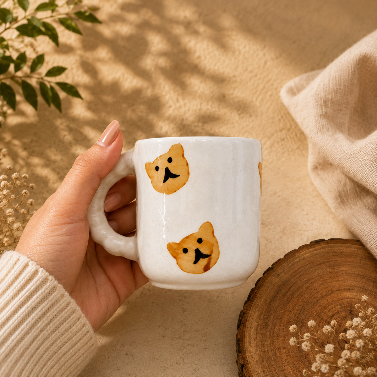Cute Bear Mug – Aesthetic Handmade Ceramic Coffee Cup