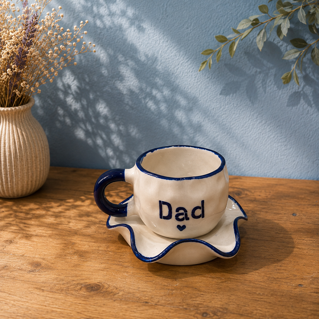 Ceramic Dad Mug & Trinket Dish Set – Handmade Gift