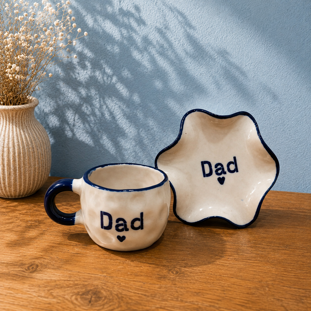 Ceramic Dad Mug & Trinket Dish Set – Handmade Gift