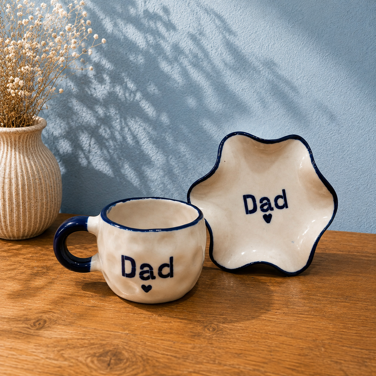 Ceramic Dad Mug & Trinket Dish Set – Handmade Gift