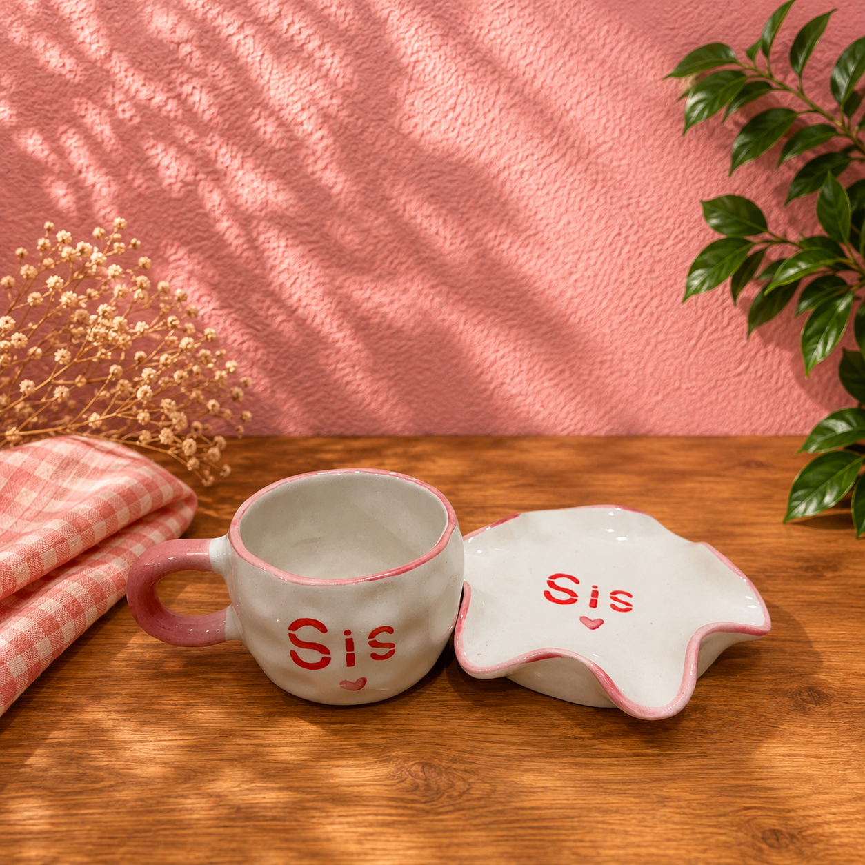 Sis Mug & Saucer – Handmade Ceramic Gift for Sister
