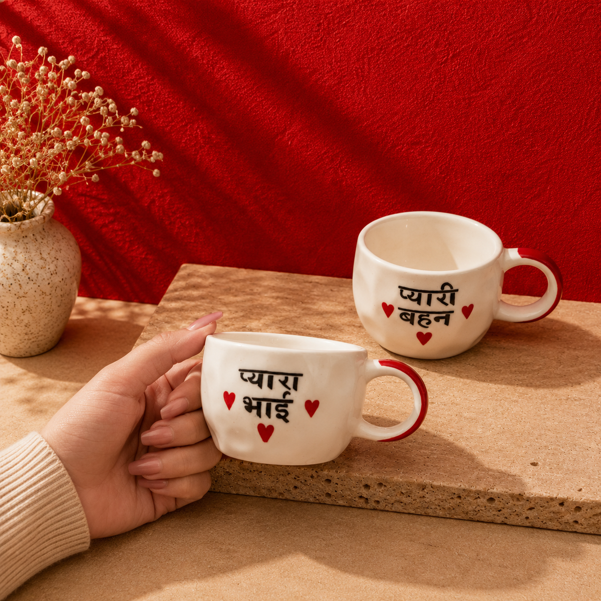 Bhai Behan Mug Set – Raksha Bandhan Rakhi Gift for Siblings