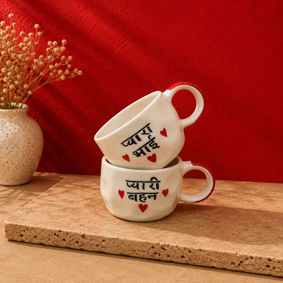 Bhai Behan Mug Set – Raksha Bandhan Rakhi Gift for Siblings
