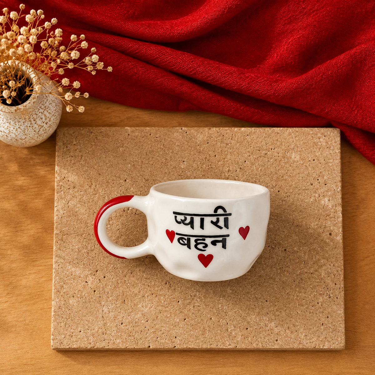 Pyari Behan Mug – Rakhi Gift for Sister, Handmade