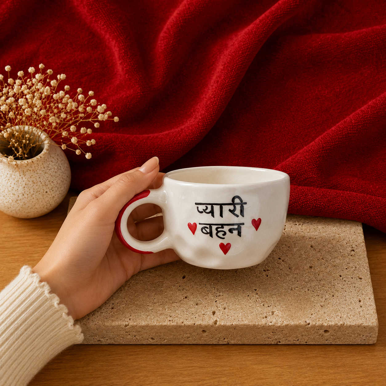 Pyari Behan Mug – Rakhi Gift for Sister, Handmade