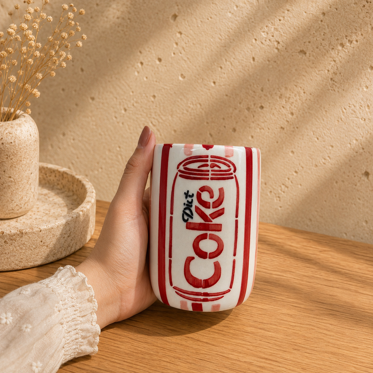 Diet Coke Tumbler – Handmade Ceramic Sipper