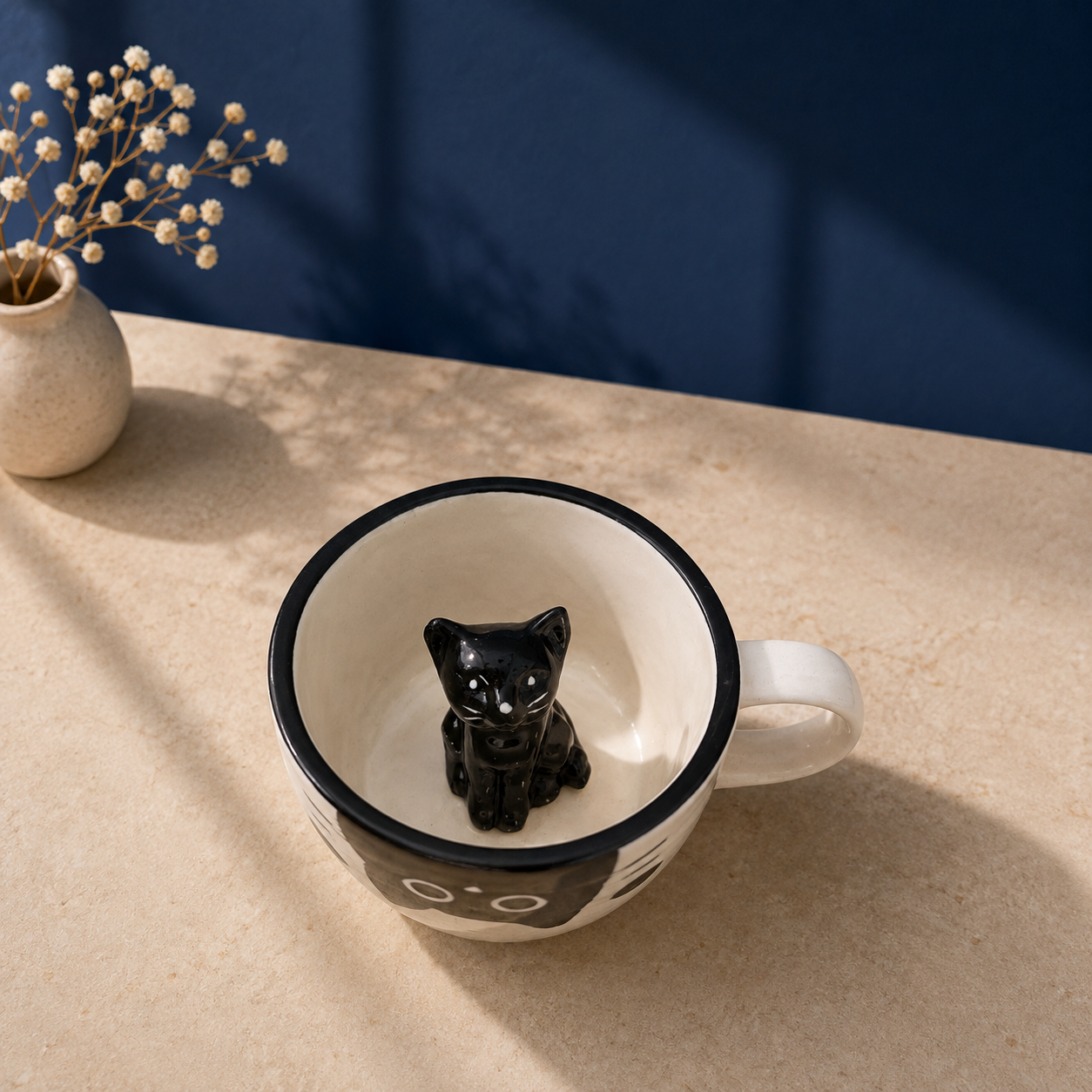 Black Cat Mug – 3D Cat Inside Cute Ceramic Coffee Mug