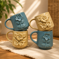 Set of 4 Flower Bloom Mug Set