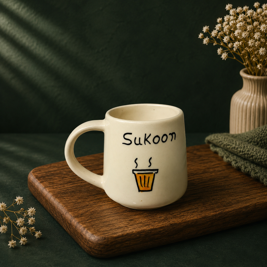 Handpainted "Sukoon" Chai Ceramic Mug