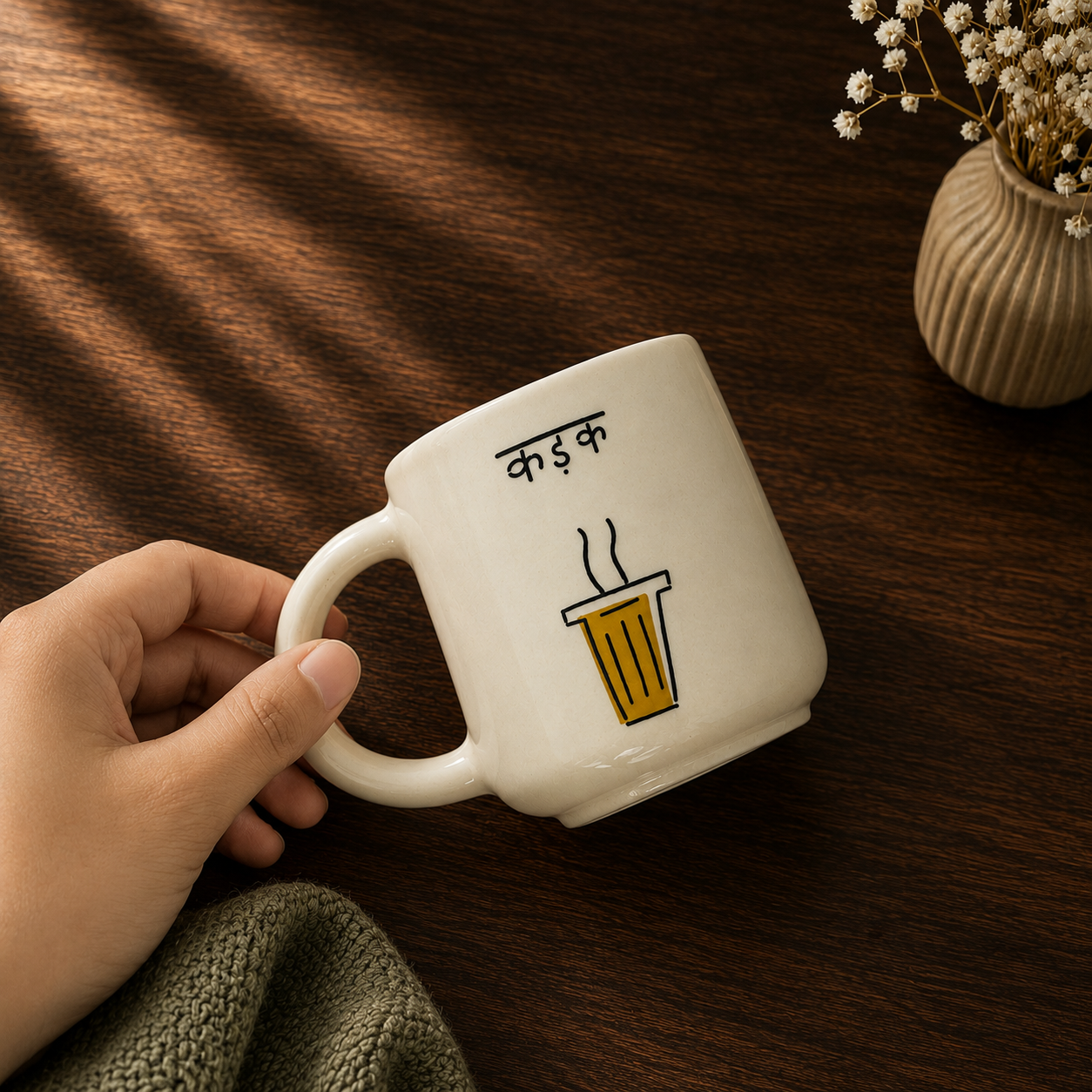Handpainted "Kadak" Chai Ceramic Mug