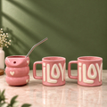 I Love You Pink Ceramic Mug & Sipper Set | Ghar Vibes