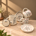 Cute Cat Cup & Sipper Set – Handmade | Ghar Vibes
