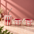 Strawberry Cup & Sipper Set – Handmade | Ghar Vibes