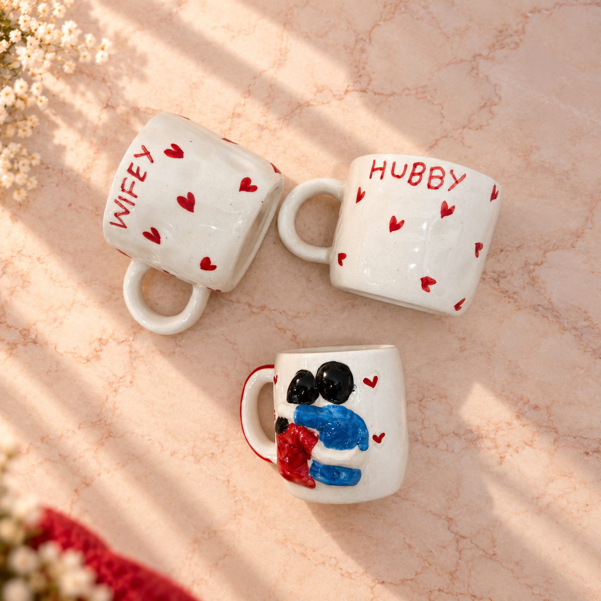 Hubby & Wifey Couple Ceramic Mug Set | Ghar Vibes