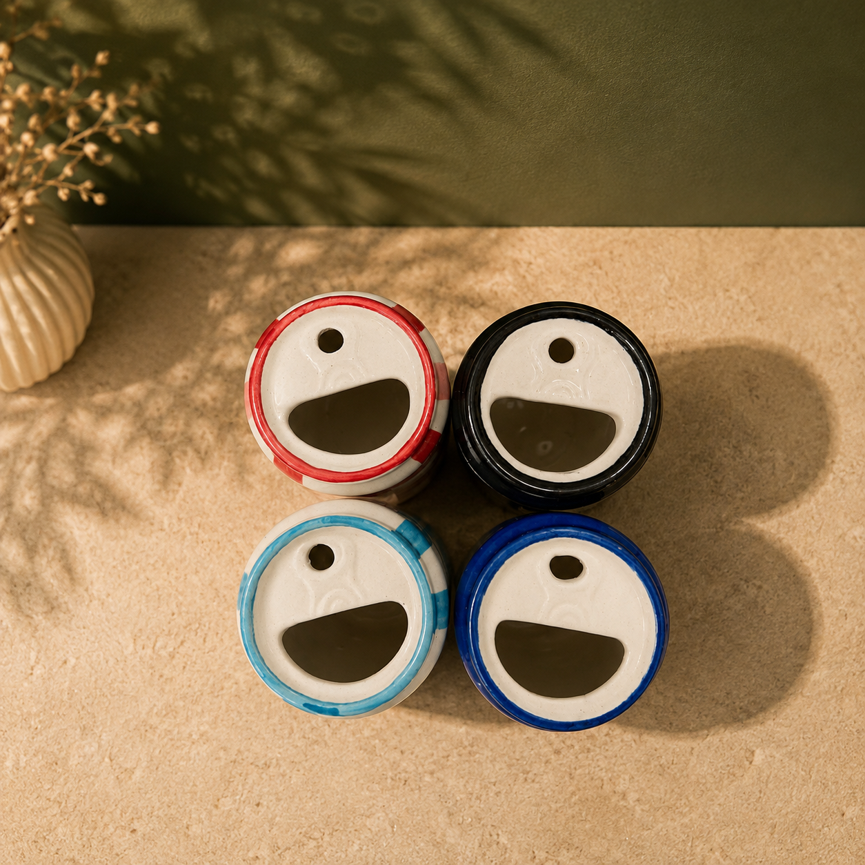 Ceramic Can Cup Set of 4 with Straws – Soda Can Glasses