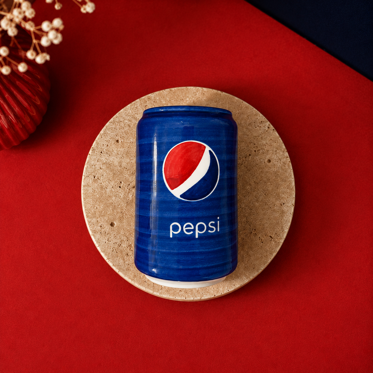 Ceramic Pepsi  Can Cup with Straw – Retro Soda Can Glass Tumbler