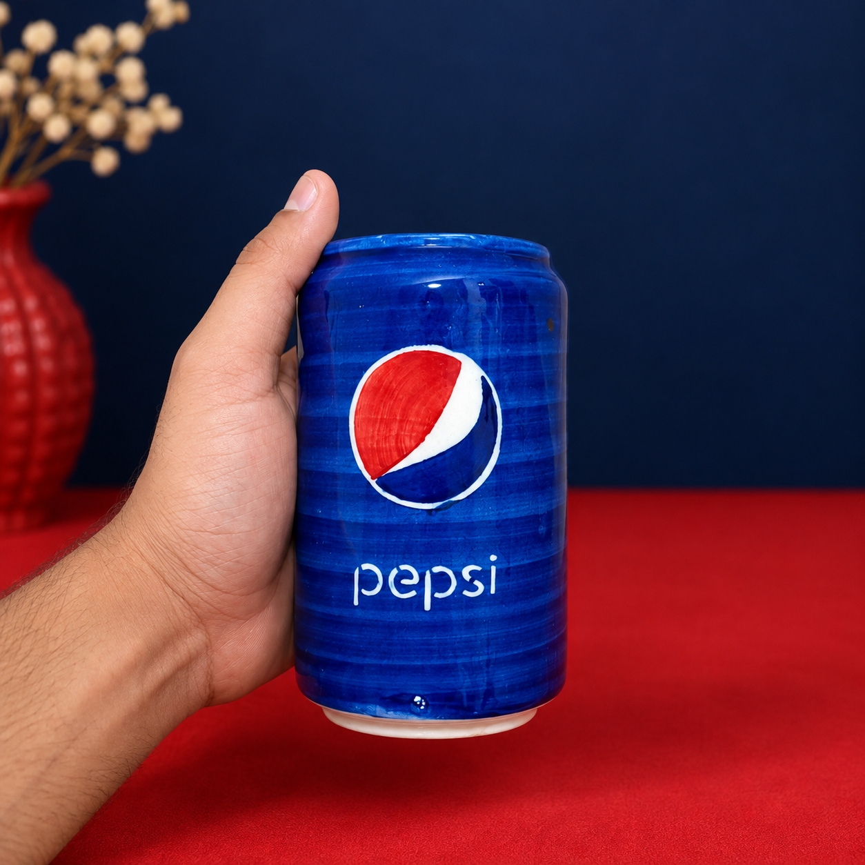 Ceramic Pepsi  Can Cup with Straw – Retro Soda Can Glass Tumbler