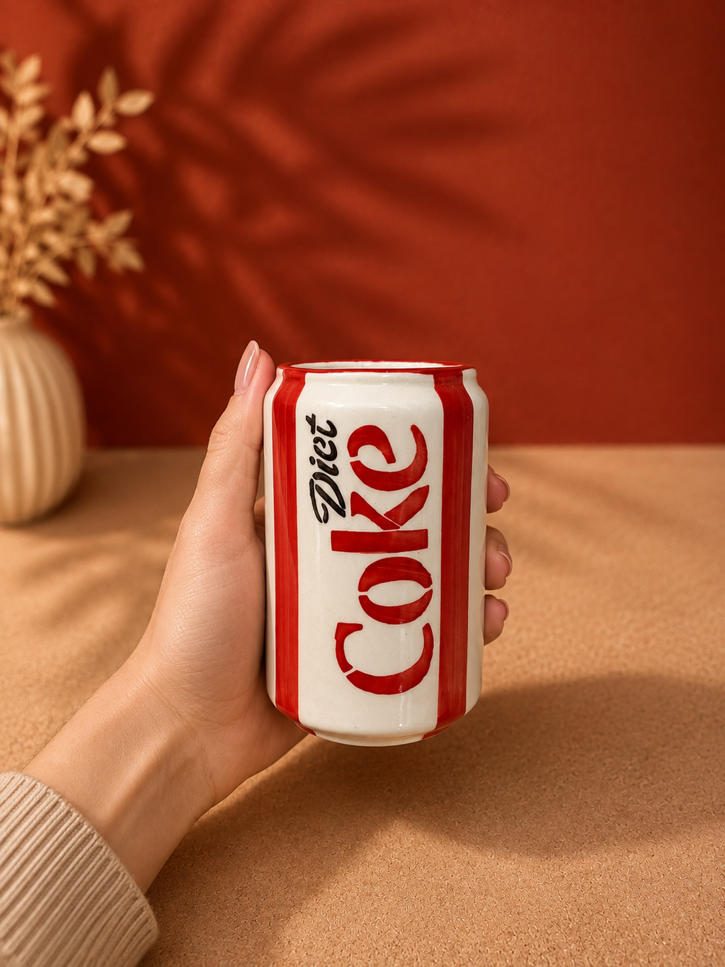 Ceramic Cola Can Cup with Straw – Retro Soda Can Tumbler
