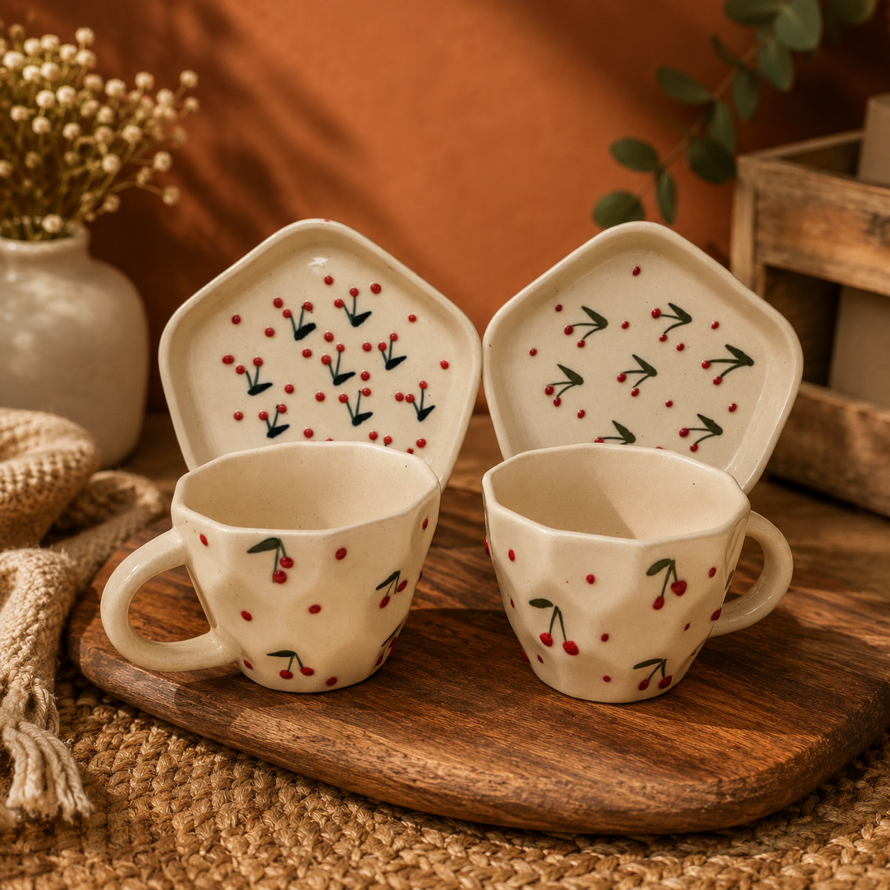The "Cherry on Top" Teacup Duo