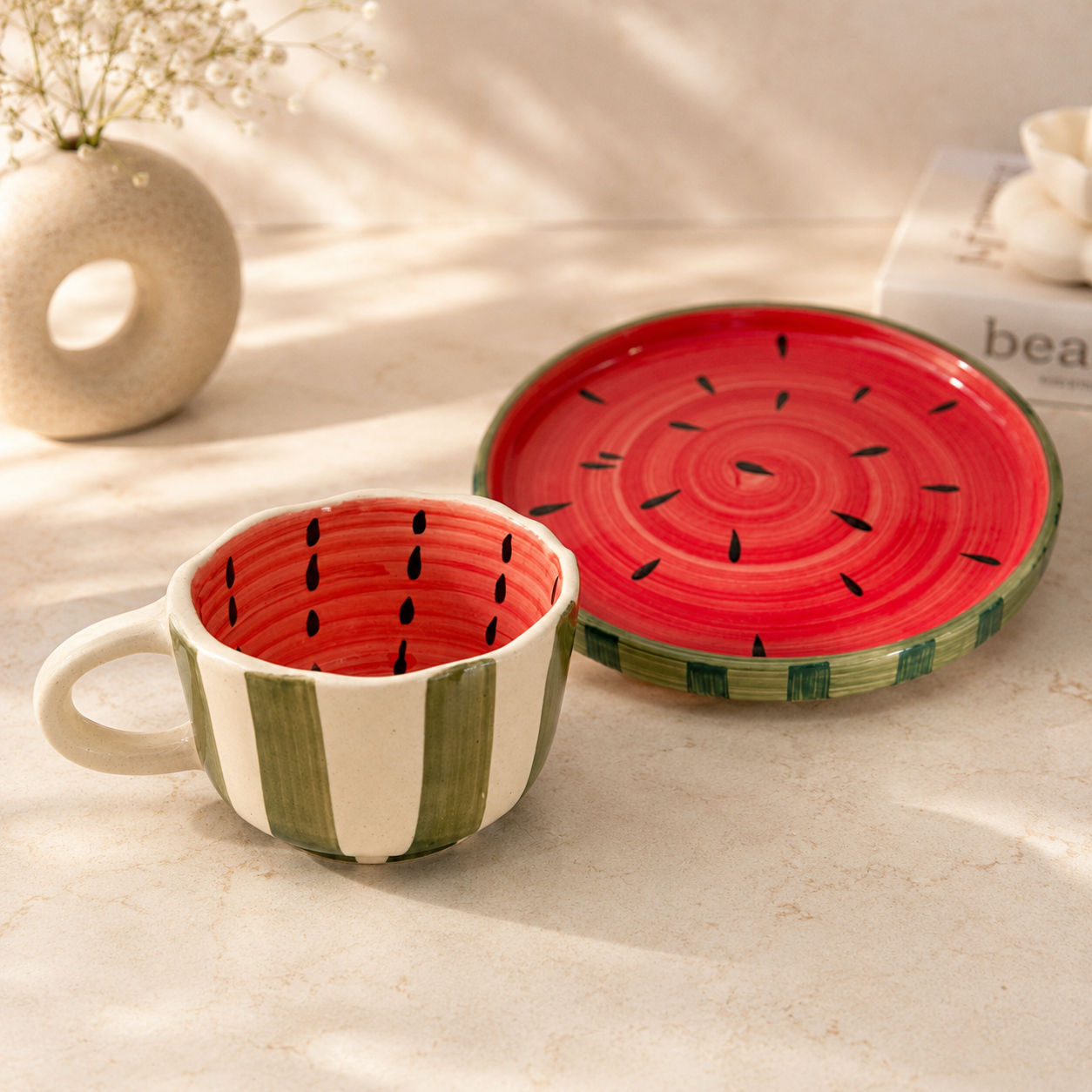 The "Summer Slice" Watermelon Cup & Plate Set