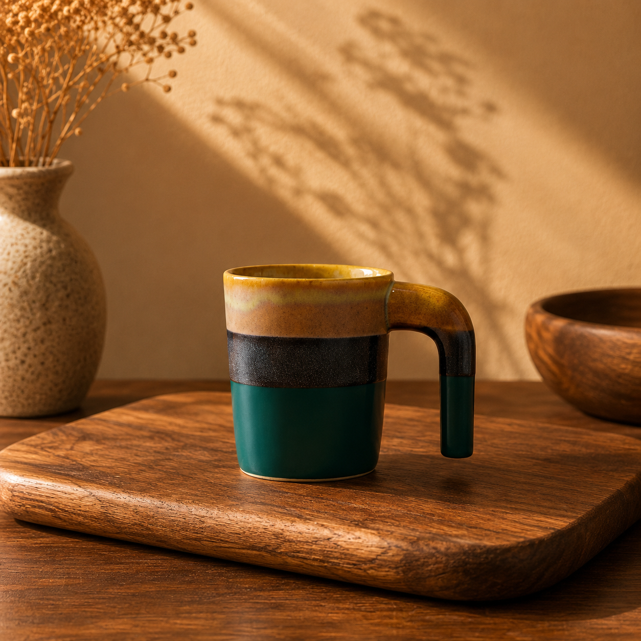 Tri-Tone Earth Stoneware Cup