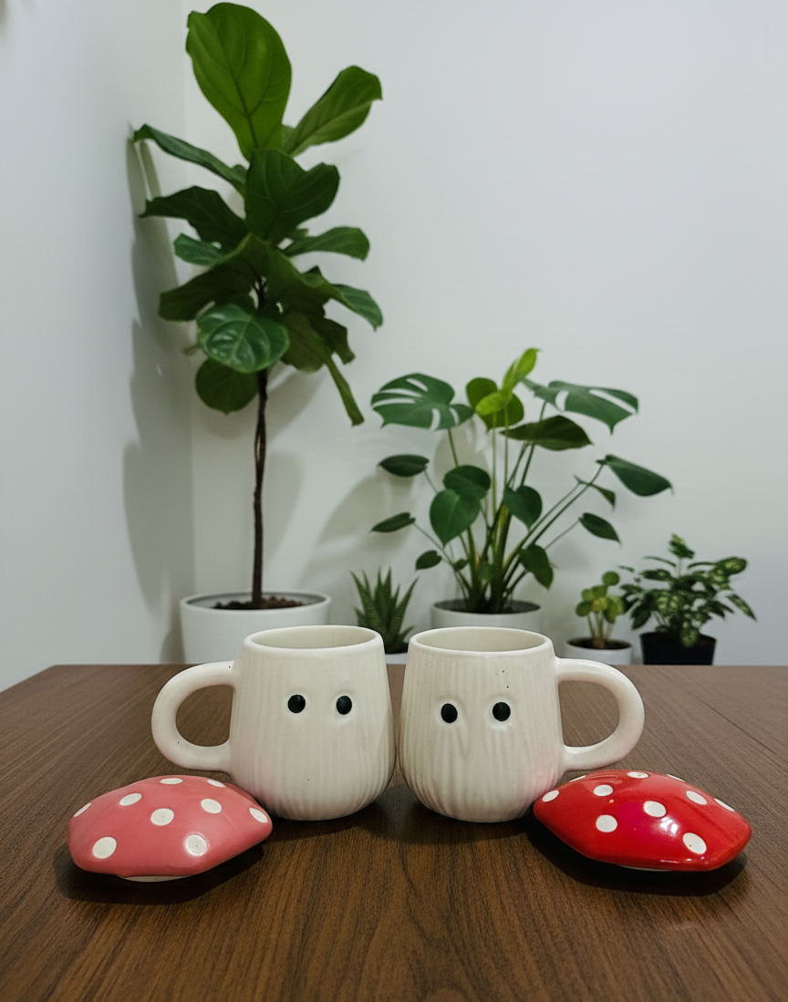 The Mushroom Cottage Mug Set of 2