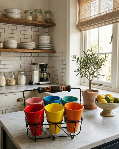 Rainbow Cutting Chai Set & Server