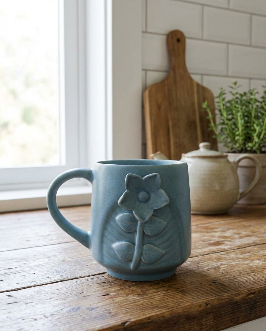 The "Morning Sky" 3D Floral Mug