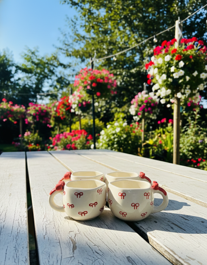 The "Little Red Bow" Mug Set (Set of 4)