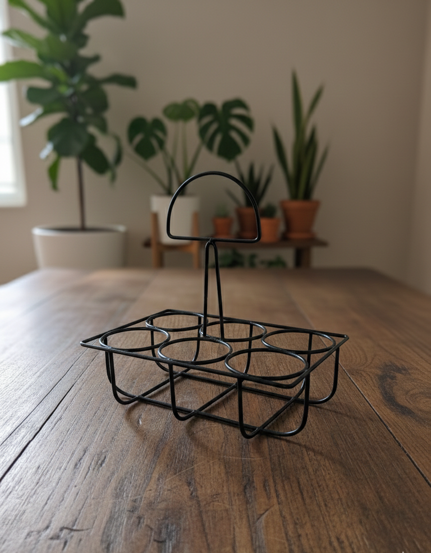 The "Rustic Drip" Chai Kulhad Set of 6 & Caddy