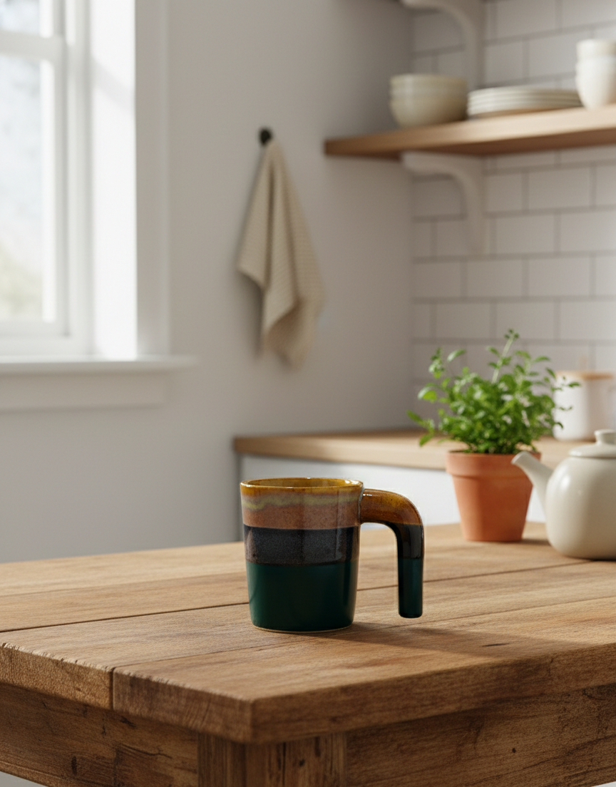 Tri-Tone Earth Stoneware Cup