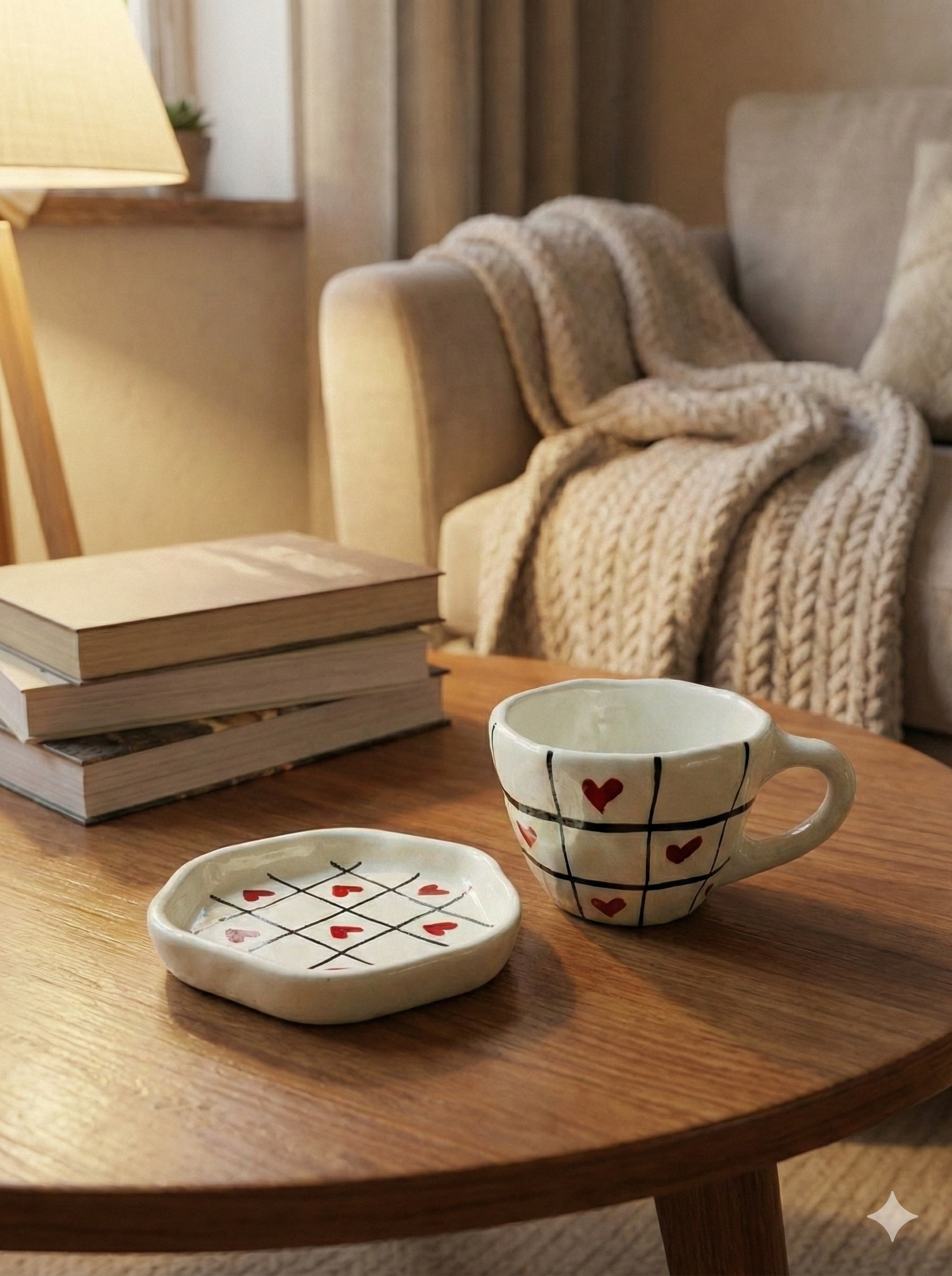 The "Tic-Tac-Love" Cup & Saucer Set