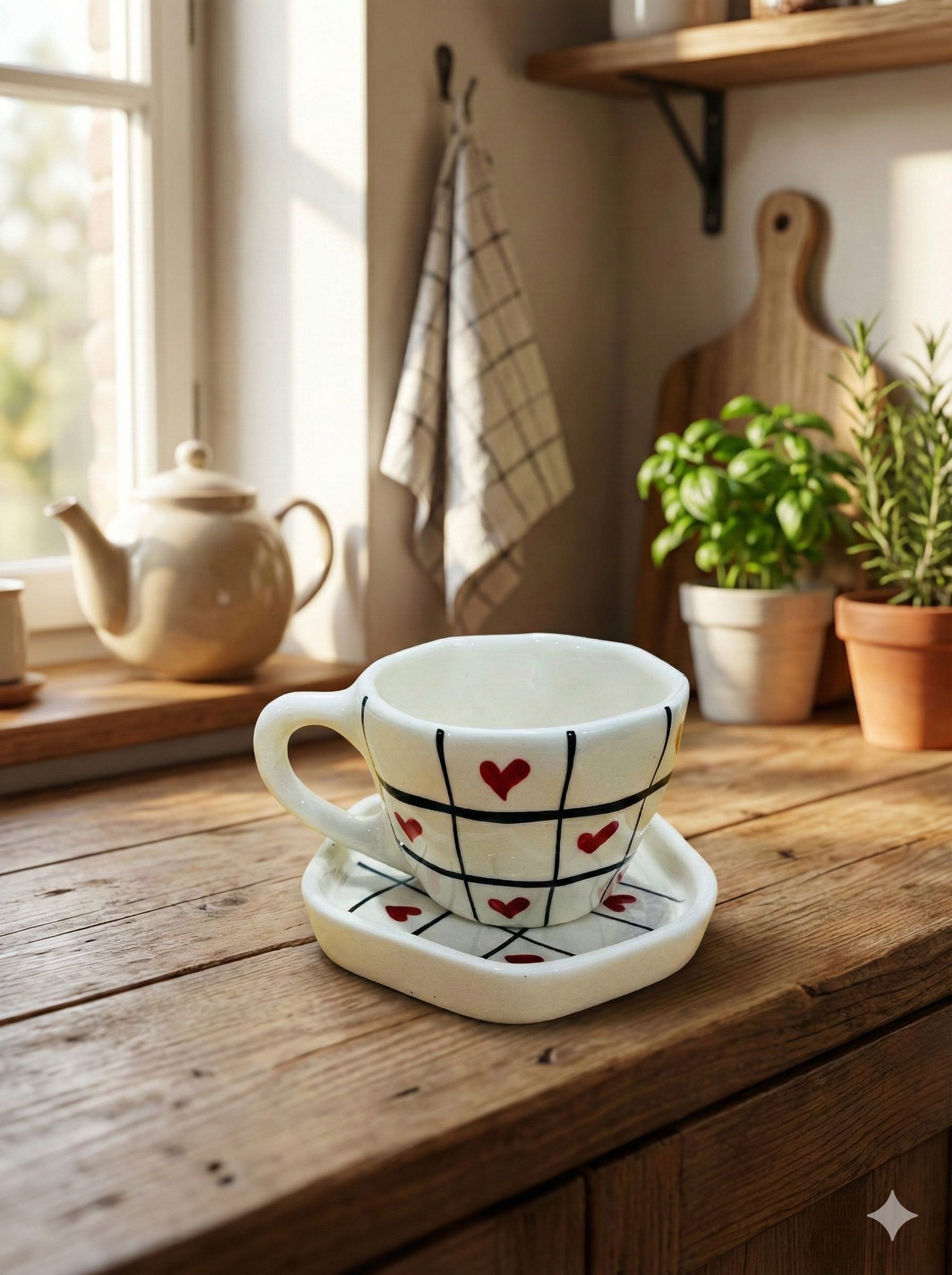 The "Tic-Tac-Love" Cup & Saucer Set