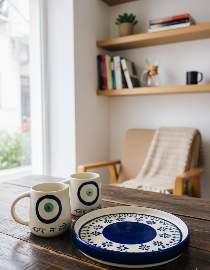 The "Nazar Na Lage" Mug Duo & Tray
