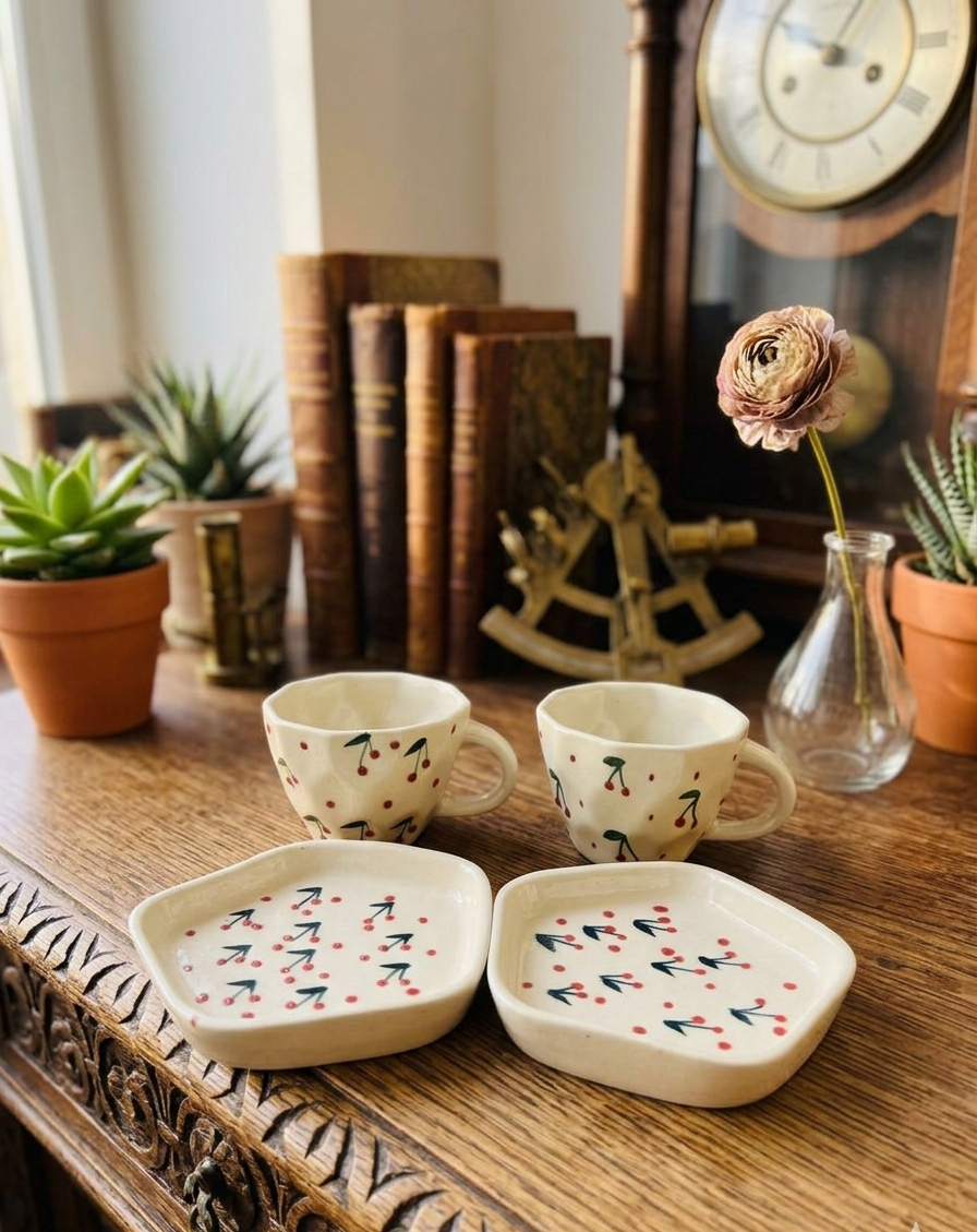 The "Cherry on Top" Teacup Duo