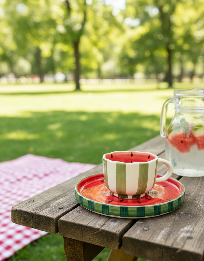 The "Summer Slice" Watermelon Cup & Plate Set