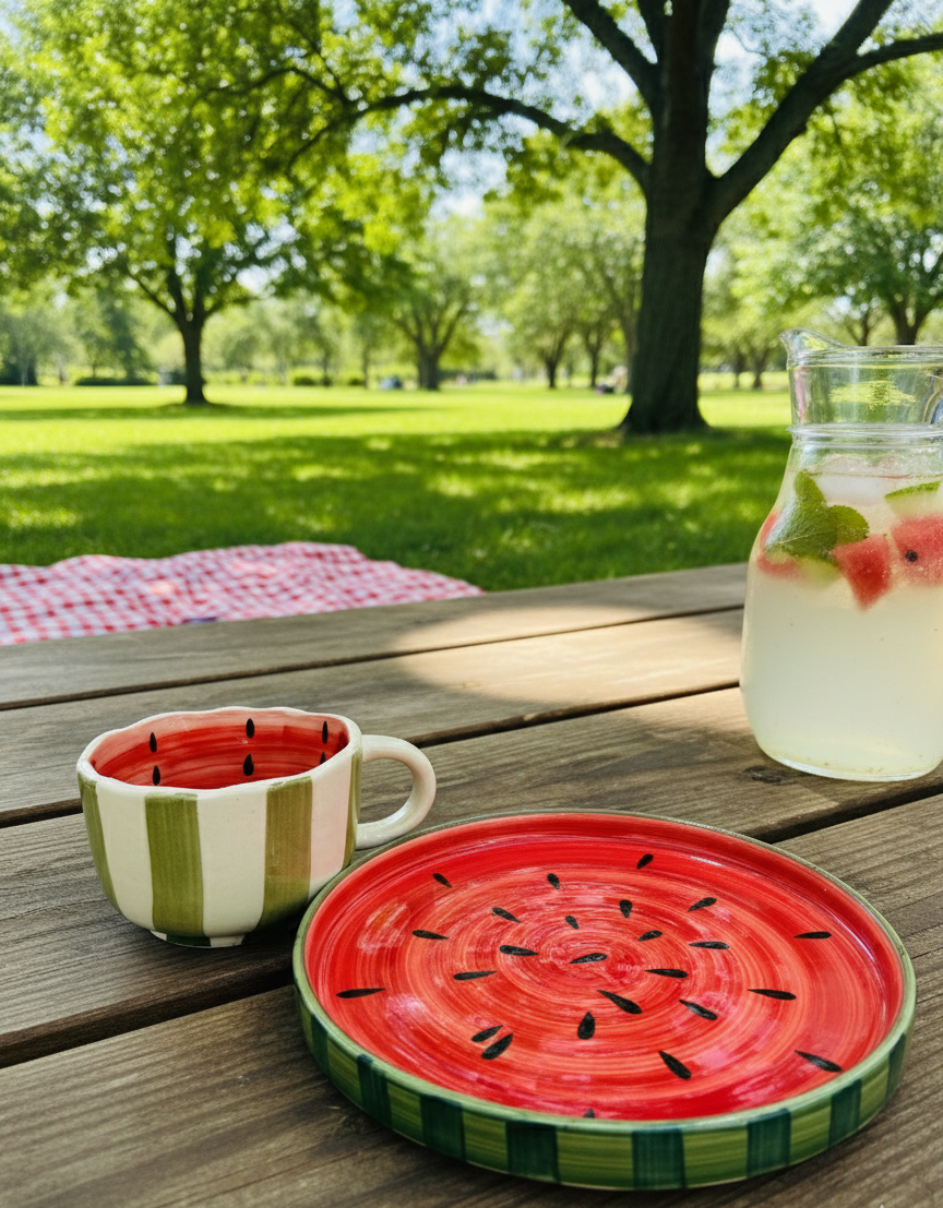 The "Summer Slice" Watermelon Cup & Plate Set