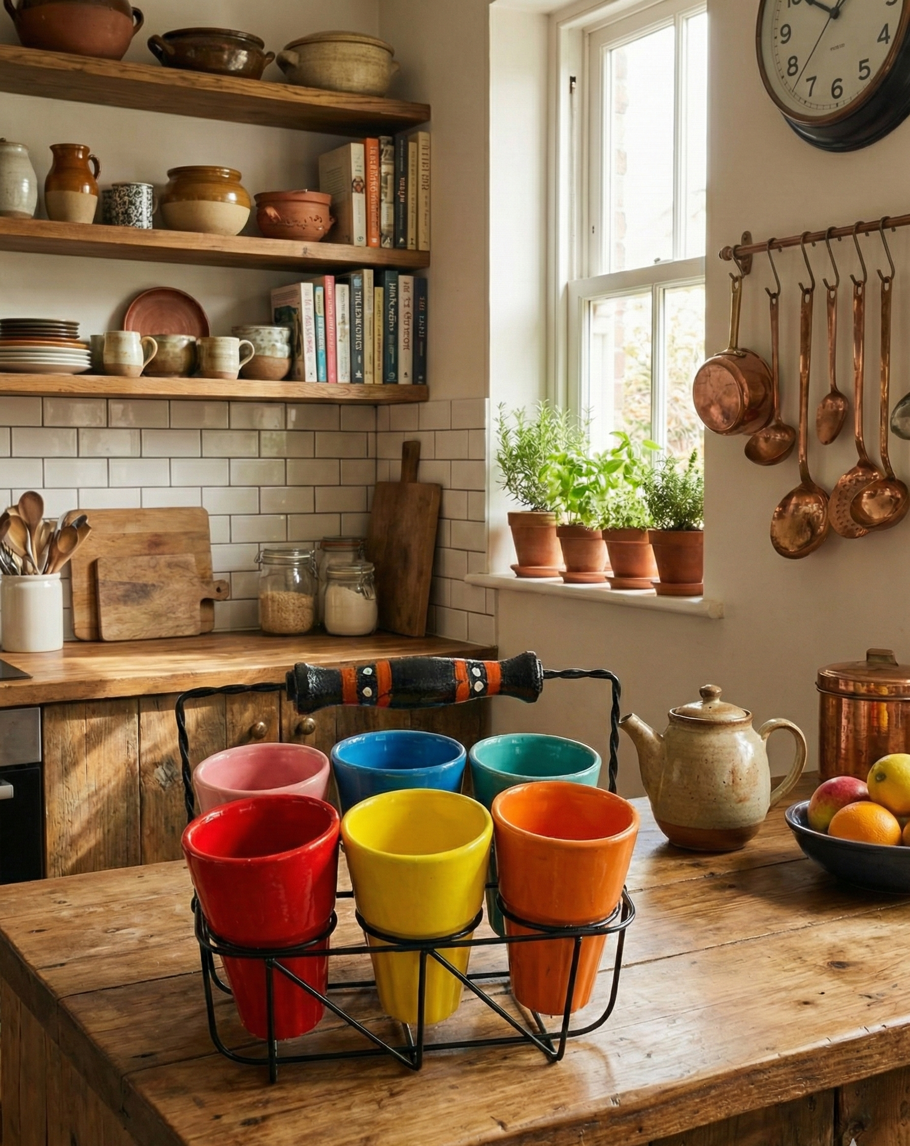 Rainbow Cutting Chai Set & Server