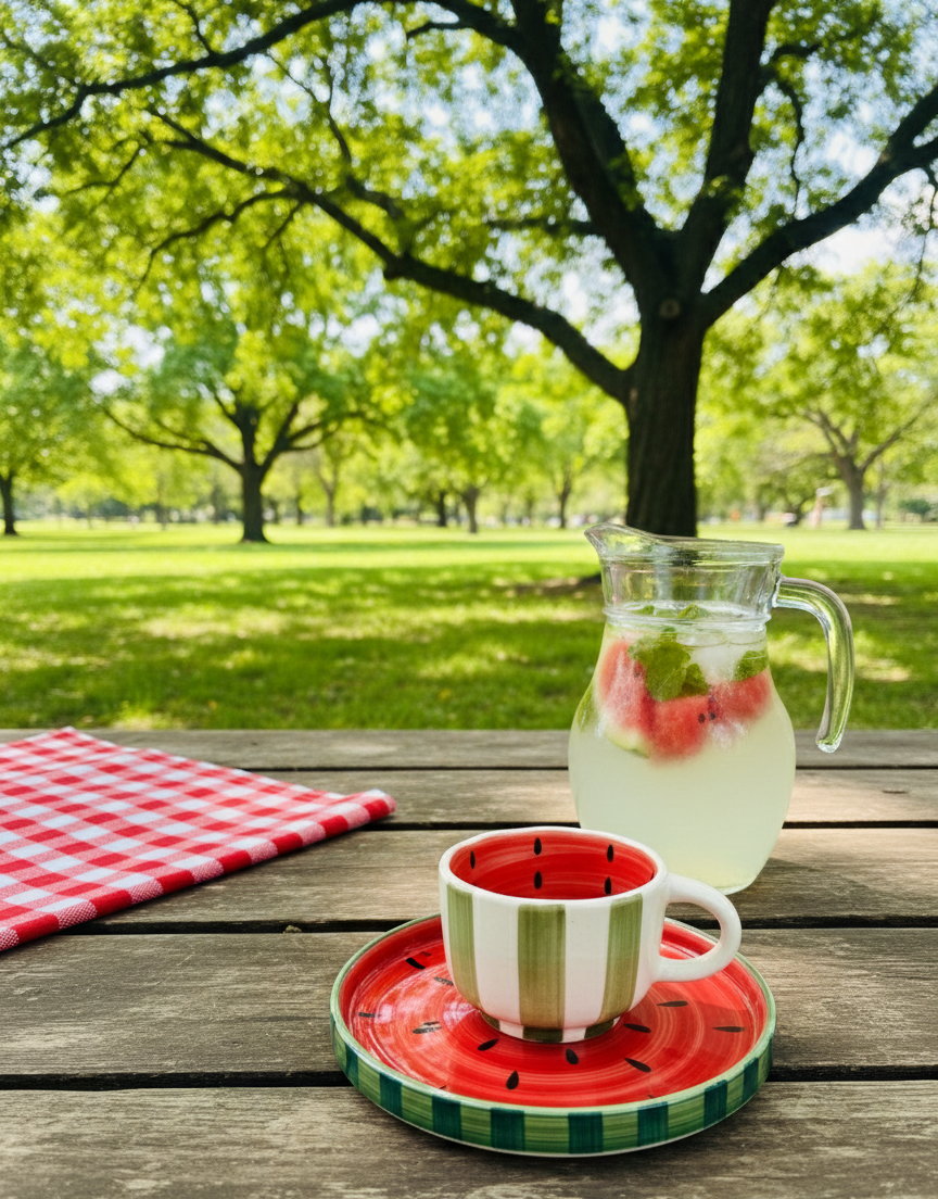 The "Summer Slice" Watermelon Cup & Plate Set