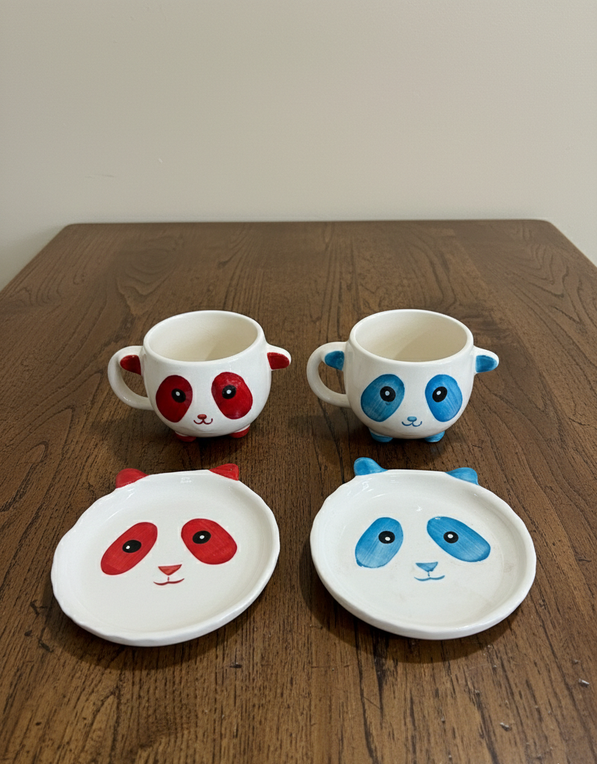 The "Grand Ribbon" Striped Mug Set (Set of 2)