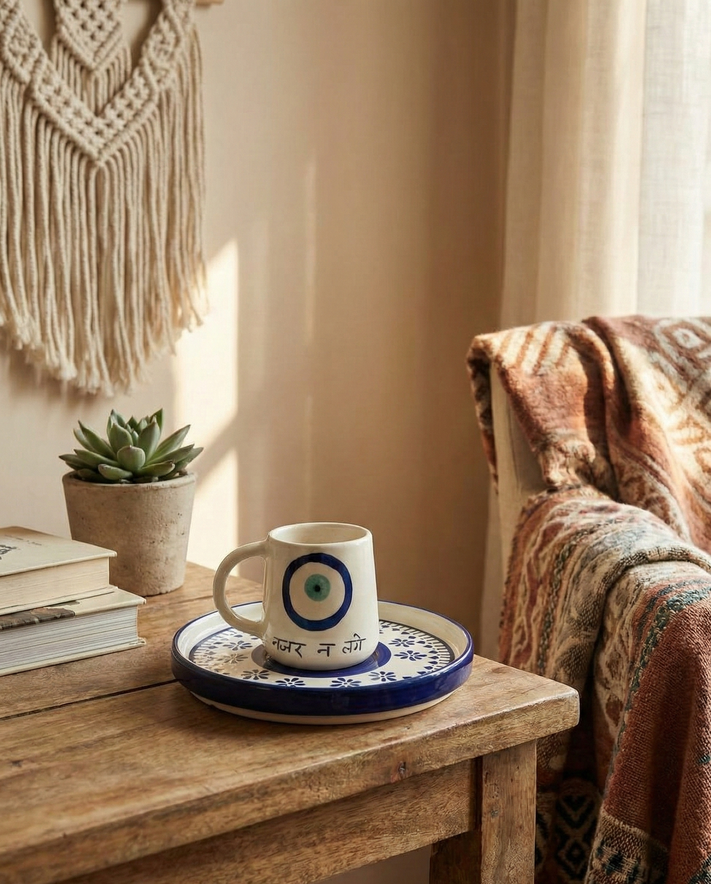 The "Nazar Na Lage" Cup & Plate Set