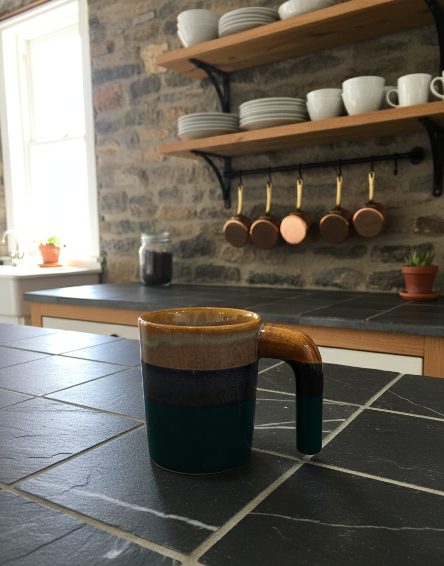 Tri-Tone Earth Stoneware Cup