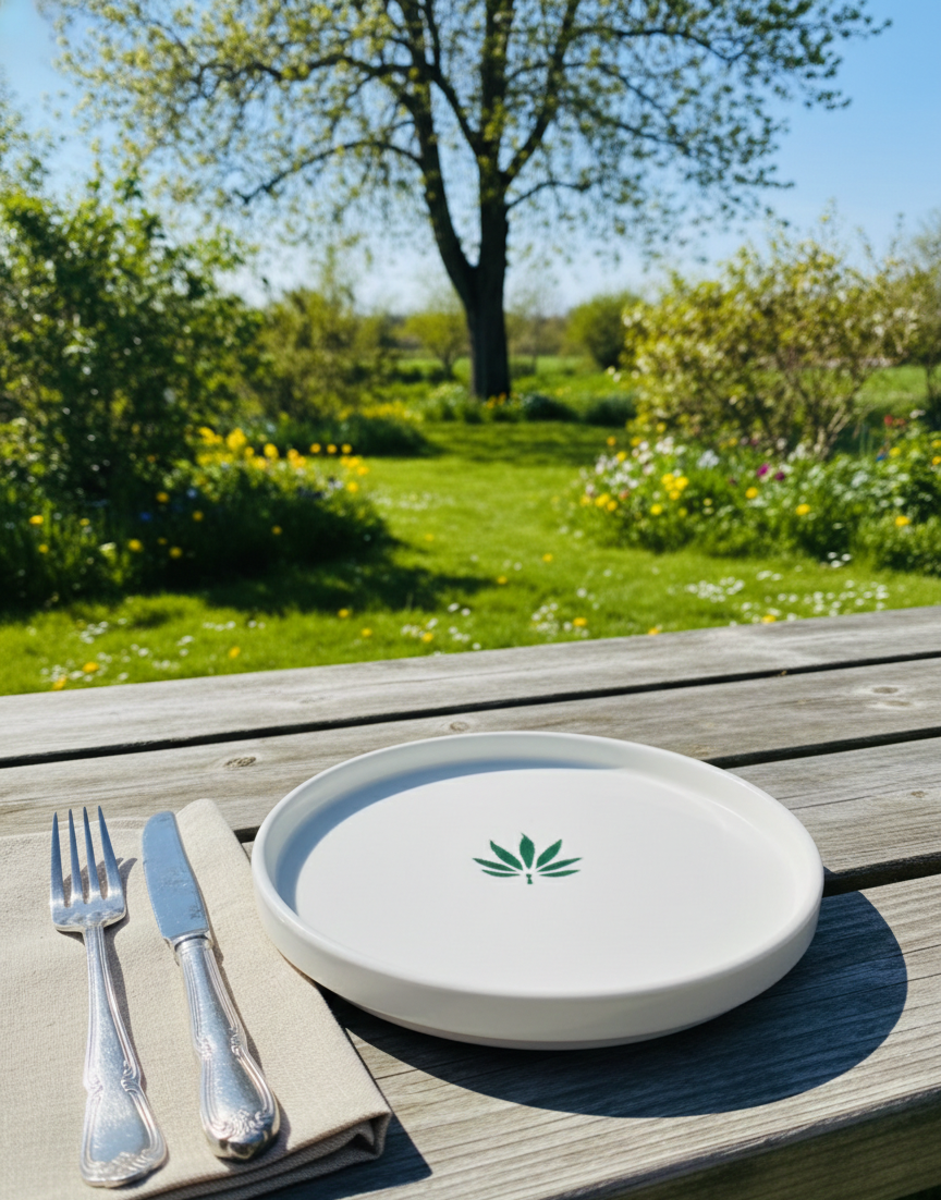 Minimalist Botanical Snack Plate