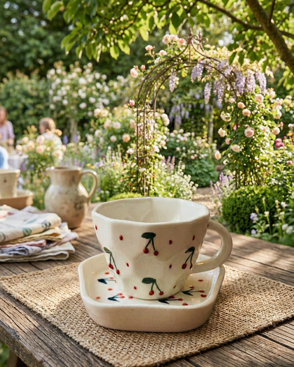 Charming Cherry Facets Cup & Saucer Set