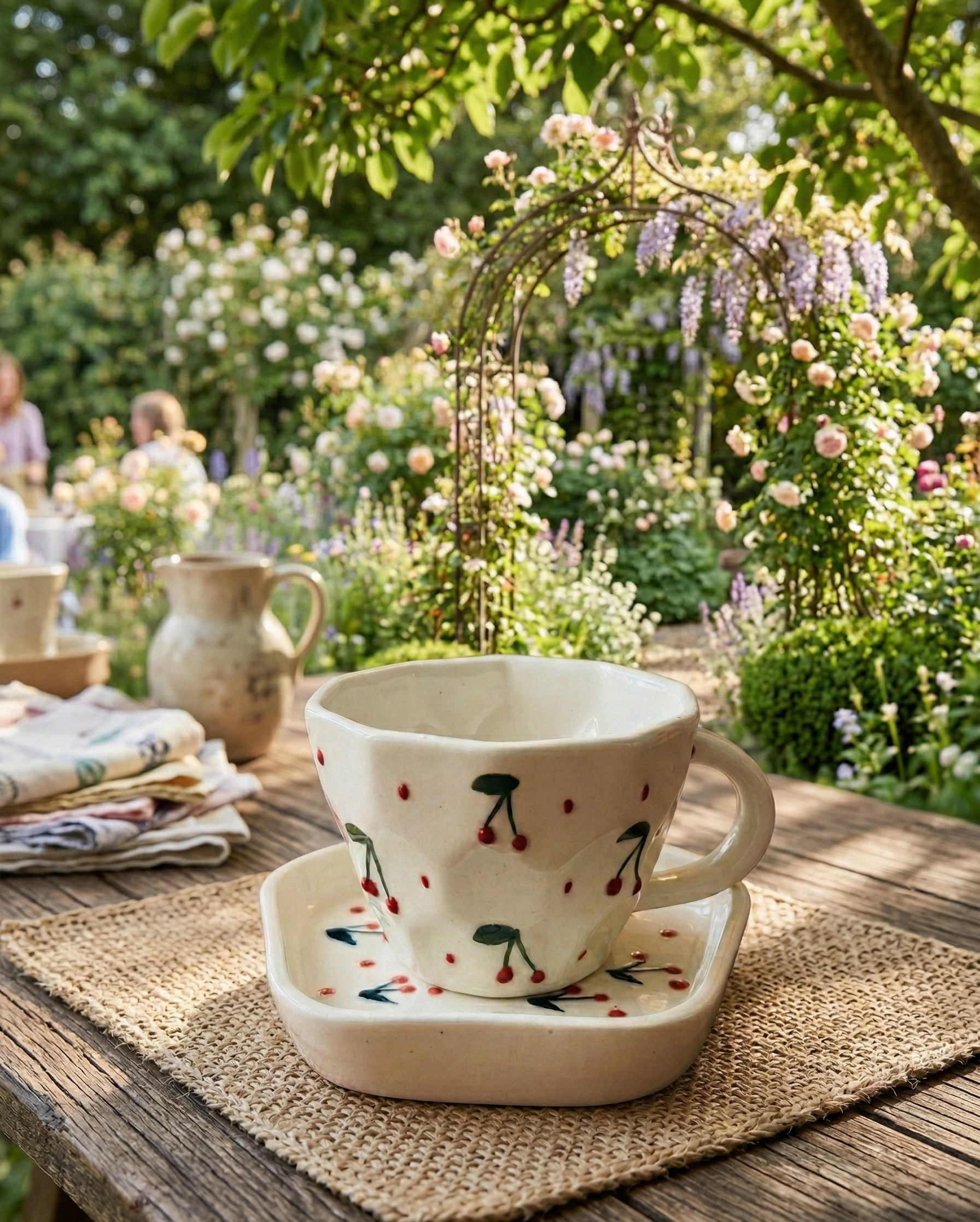 Charming Cherry Facets Cup & Saucer Set