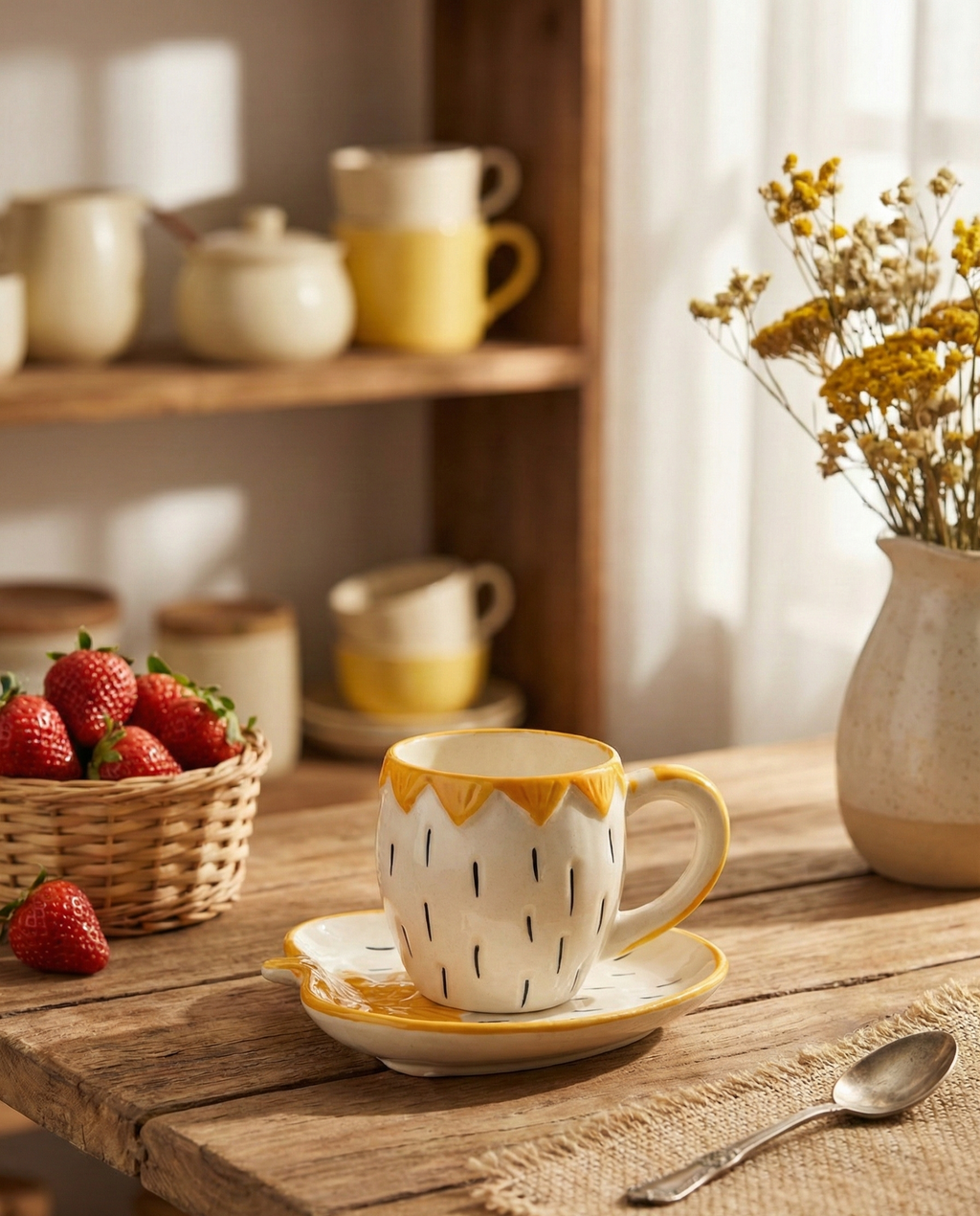 Sun-Kissed Strawberry Cup & Saucer
