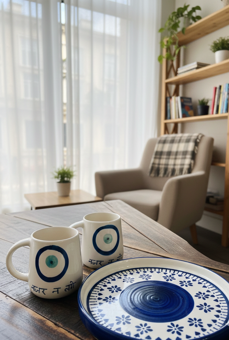 The "Nazar Na Lage" Mug Duo & Tray