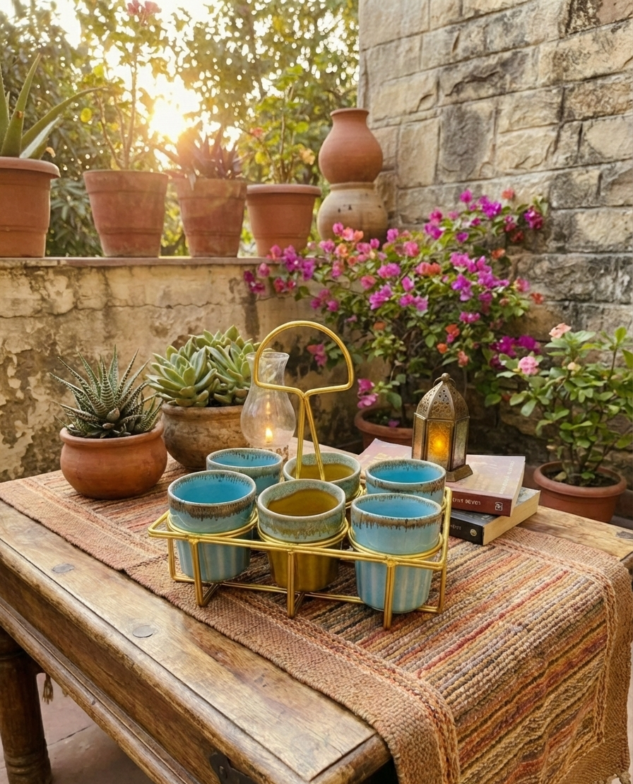 The "Cutting Chai" Server Set with Stand