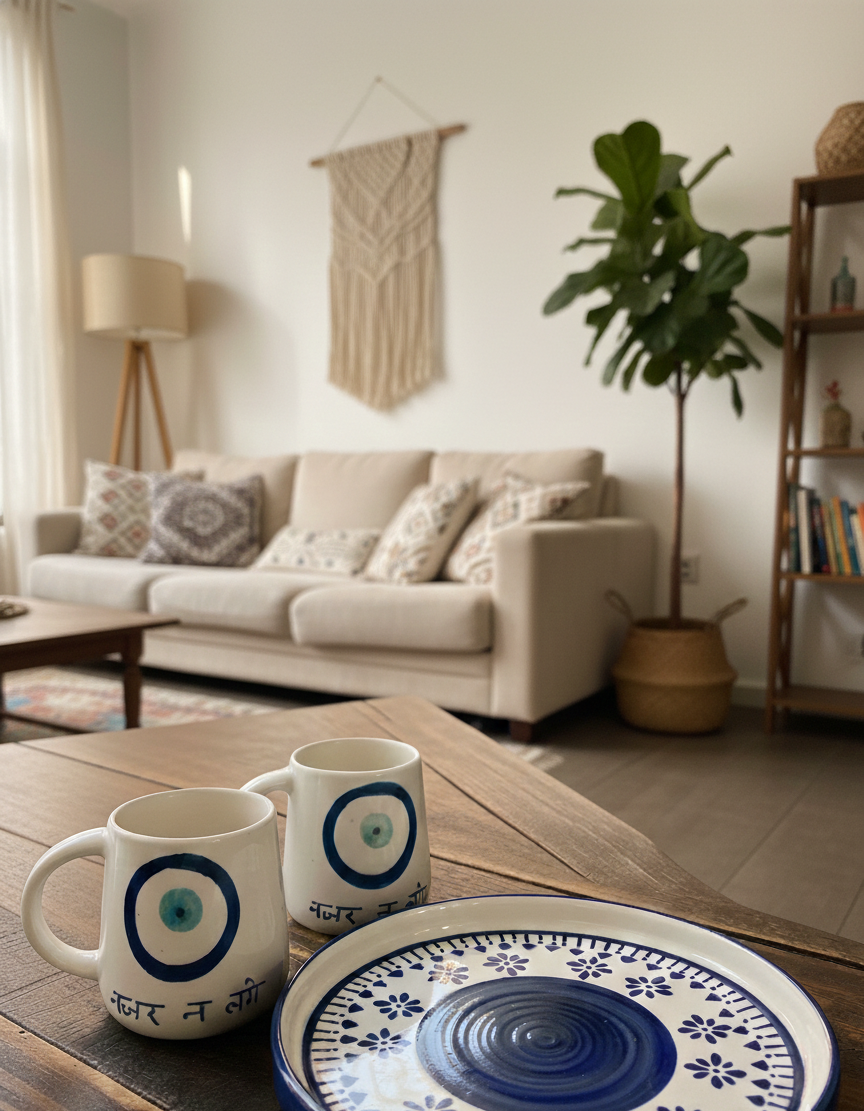 The "Nazar Na Lage" Mug Duo & Tray