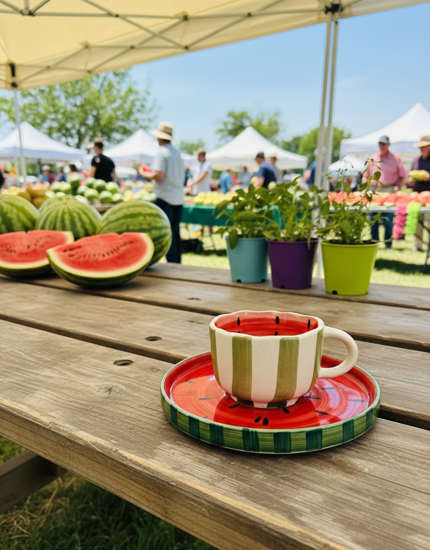 The "Summer Slice" Watermelon Cup & Plate Set